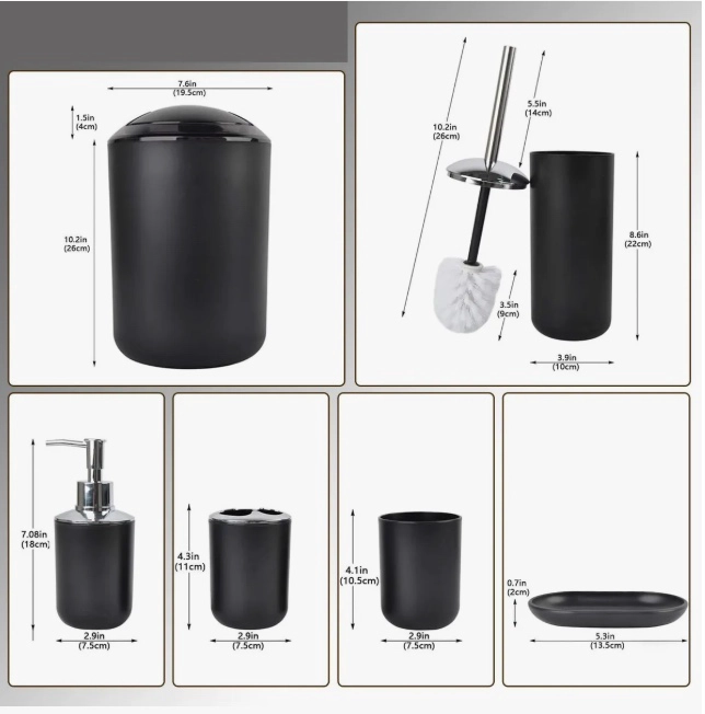 Juego Accesorios Set De Baño 6 Piezas Inoxidable - 3