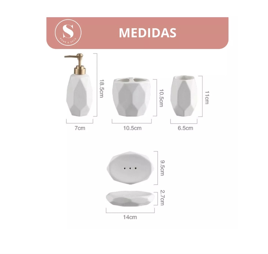 SET PARA BAÑO DE 5 PIEZAS CERAMICA - 3
