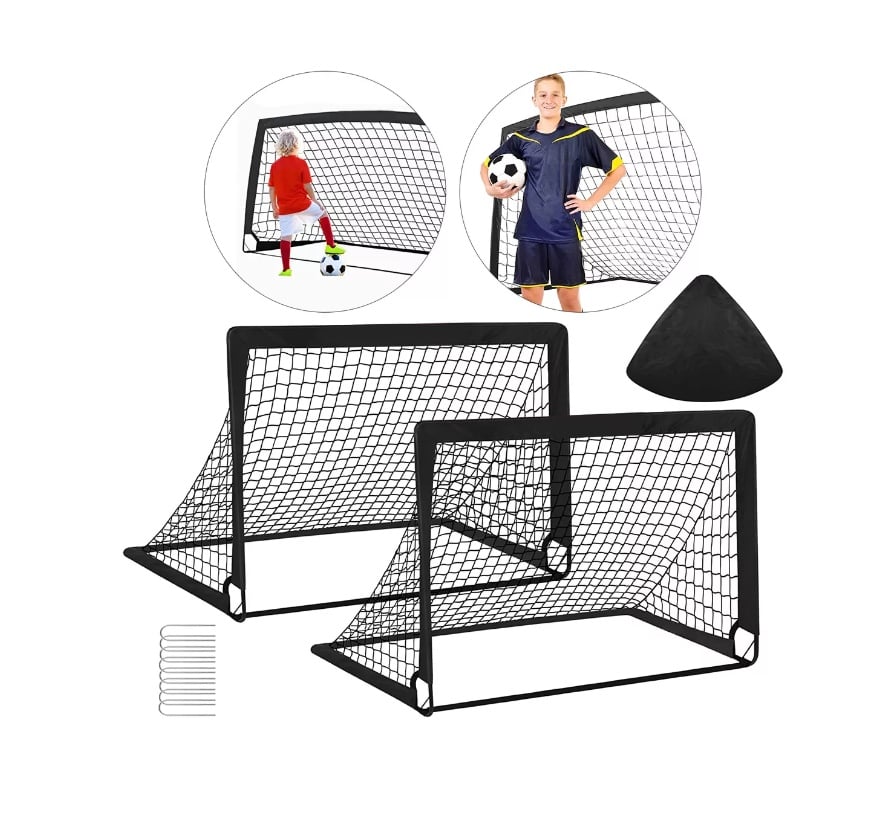 SET RIQUI DE 2 ARCOS FUTBOL PLEGABLES CON BOLSA DE TRANSPORTE - 1