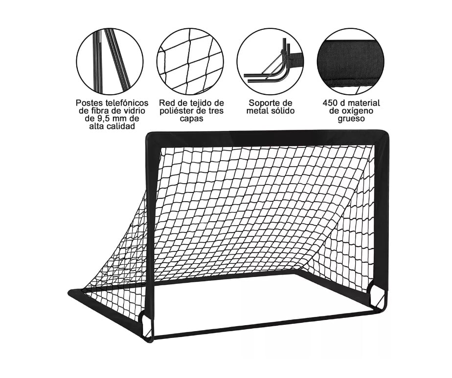 SET RIQUI DE 2 ARCOS FUTBOL PLEGABLES CON BOLSA DE TRANSPORTE - 3