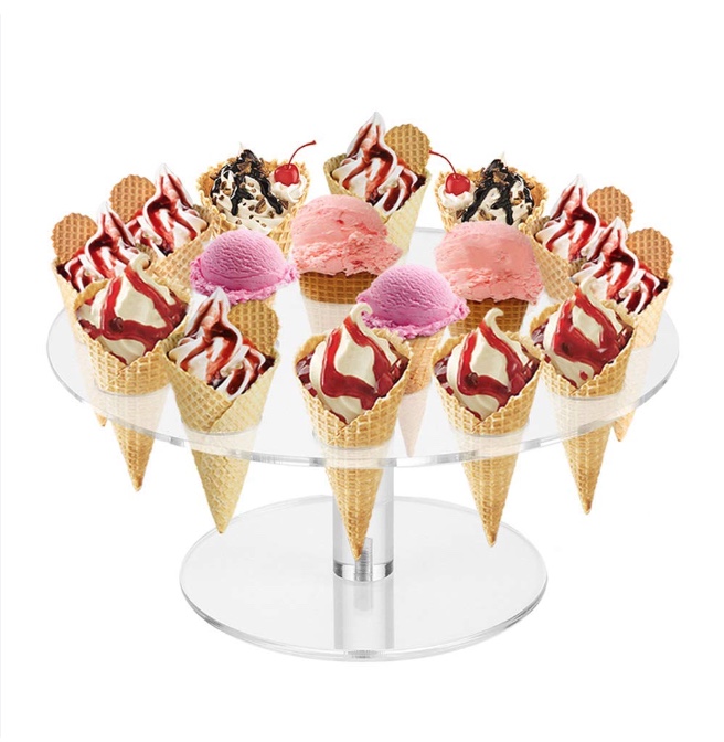 SOPORTE CONO HELADO , 16 AGUJEROS EXHIBICIÓN BODAS FIESTAS - 2