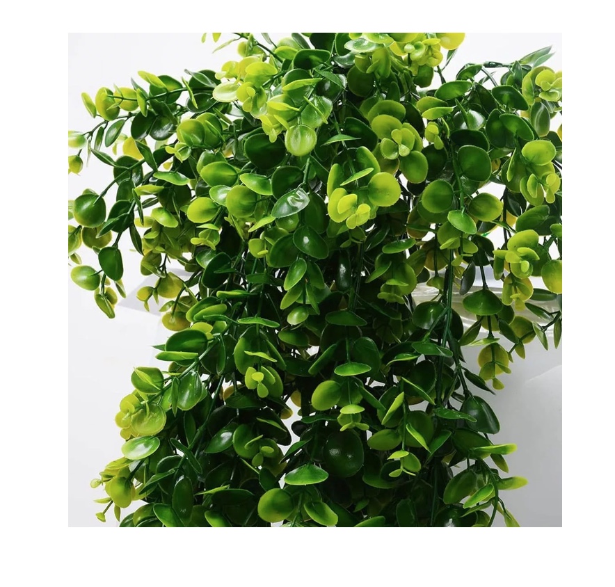 4PCS PLANTA COLGANTE ARTIFICIALES HOJAS REDONDA DE EUCALIPTO - 6