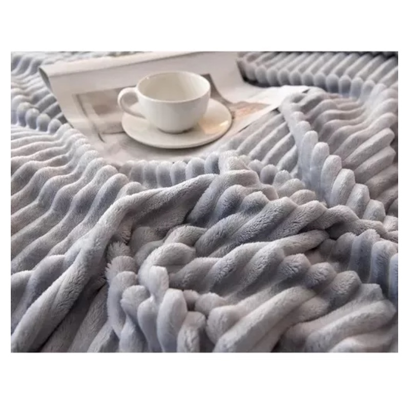 FRAZADA RIQUI CHIPORRO 230 X 200 CM MICROFIBRA GRIS - 1
