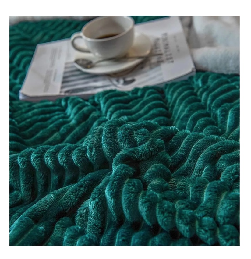FRAZADA RIQUI CHIPORRO 230 X 200 CM MICROFIBRA VERDE - 3