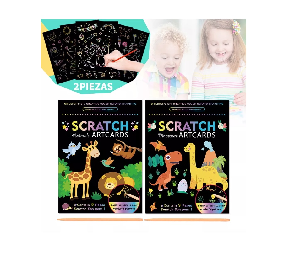 LIBRO PARA PINTAR RIQUI RAINBOW SCRATCH ART 2 PIEZAS - 3