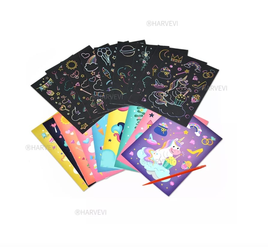 LIBRO PARA PINTAR RIQUI RAINBOW SCRATCH RASCADO 2 PIEZAS - 3