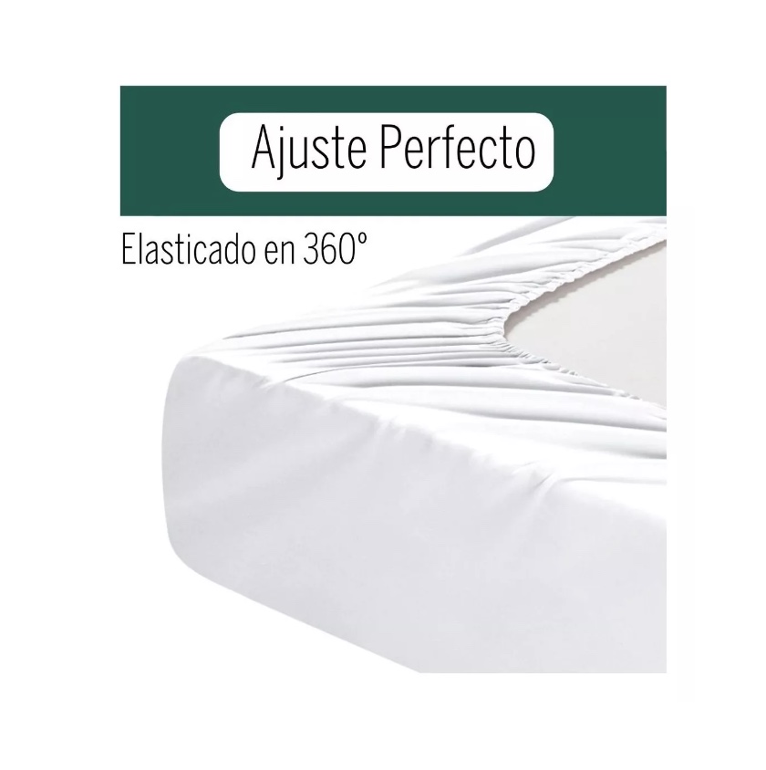 SET SÁBANAS RIQUI 2 PLAZAS 500 HILOS ALGODÓN BLANCO - 3