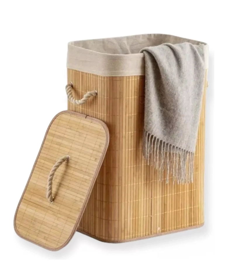 CANASTO CESTO ROPA SUCIA PLEGLABLE  BAMBU - 1