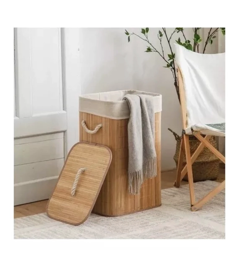 CANASTO CESTO ROPA SUCIA PLEGLABLE  BAMBU - 2