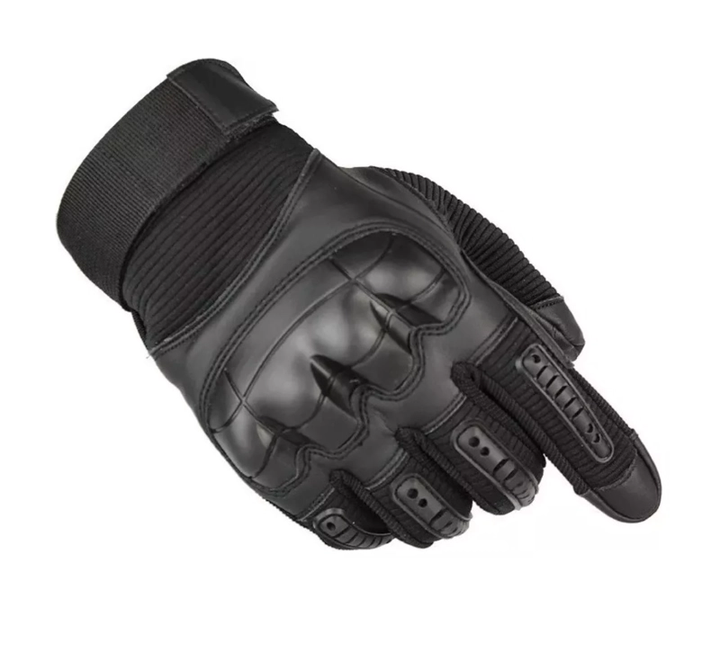 GUANTES CUERO RIQUI NEGRO CON PANTALLA TÁCTIL PARA MOTOCICLETA - 1