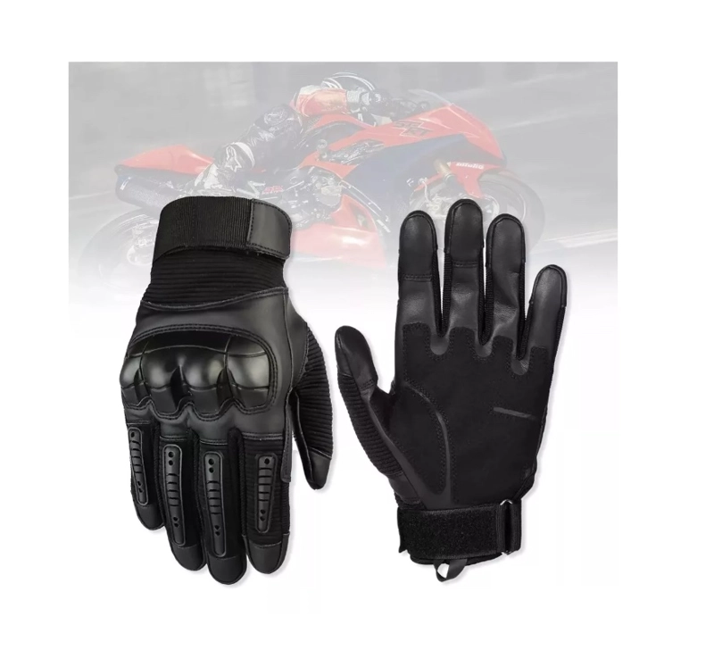 GUANTES CUERO RIQUI NEGRO CON PANTALLA TÁCTIL PARA MOTOCICLETA - 6