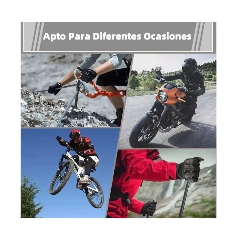 GUANTES CUERO RIQUI NEGRO CON PANTALLA TÁCTIL PARA MOTOCICLETA - 7