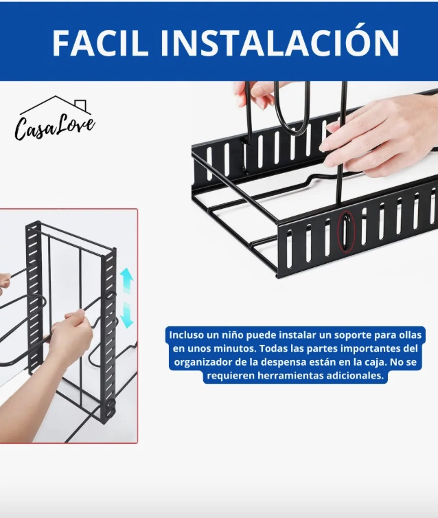 Organizador Cocina Ollas Tapas Sartenes 8 Estante - 5