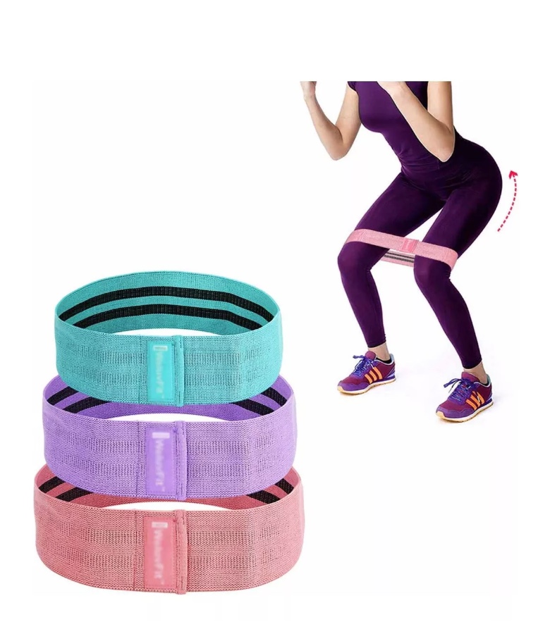 BANDAS ELÁSTICAS RIQUI EJERCICIO PRO 3 PCS DE TELA CON BOLSO YOGA GIANPA - 2