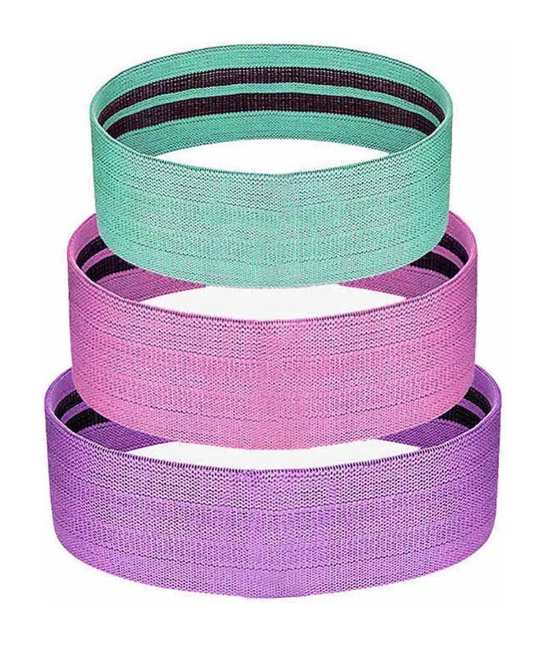 BANDAS ELÁSTICAS RIQUI EJERCICIO PRO 3 PCS DE TELA CON BOLSO YOGA GIANPA - 3