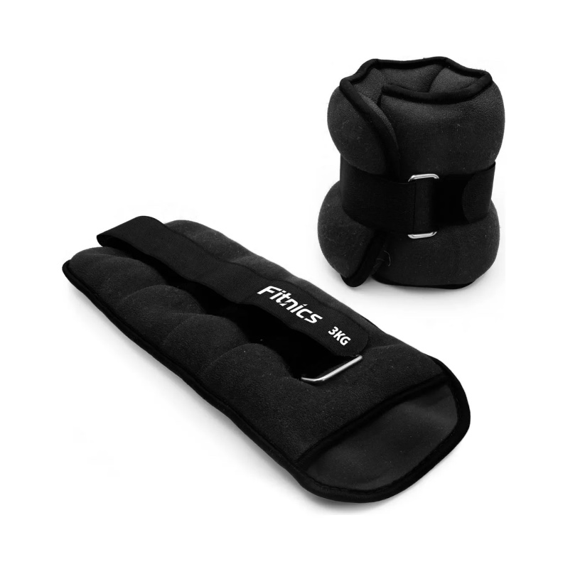 PESAS DE TOBILLO RIQUI NYLON MUÑECA TOBILLERA SET 2 DE 3KG C/U TOTAL 6KG - 1
