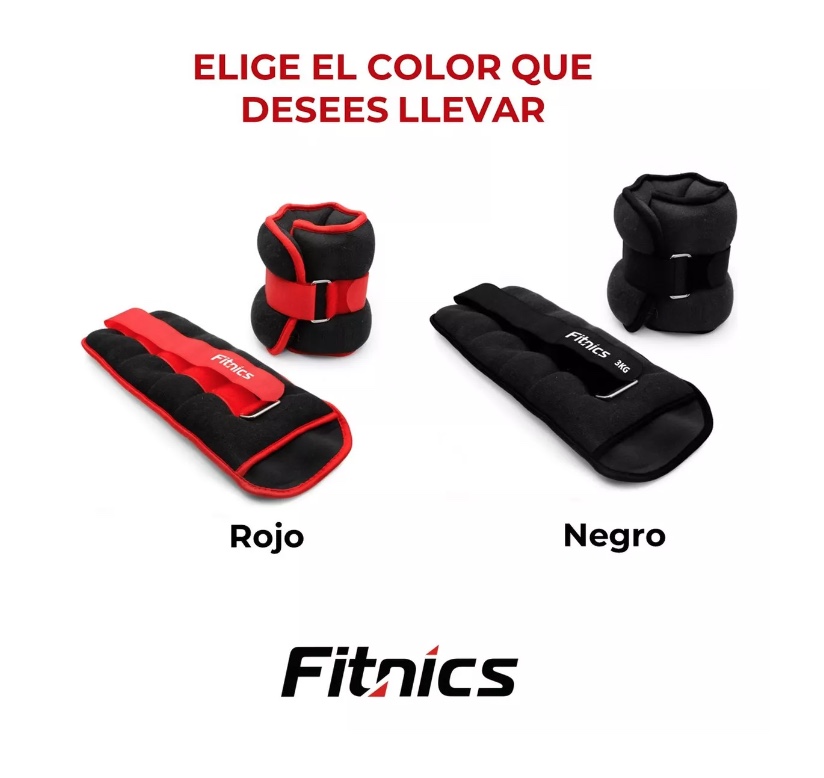 PESAS DE TOBILLO RIQUI NYLON MUÑECA TOBILLERA SET 2 DE 3KG C/U TOTAL 6KG - 5