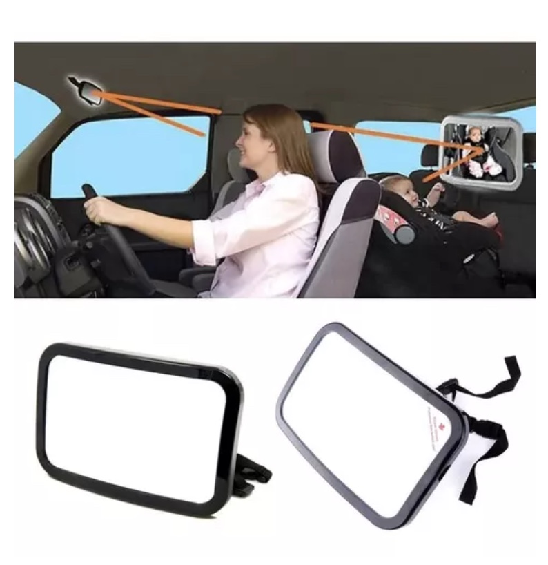 ESPEJO RIQUI RETROVISOR AUTO SEGURIDAD NIÑOS NEGRO - 2