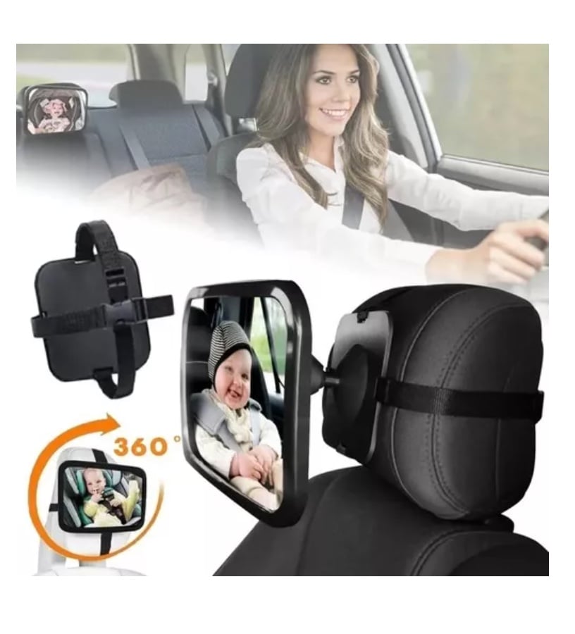 ESPEJO RIQUI RETROVISOR AUTO SEGURIDAD NIÑOS NEGRO - 3