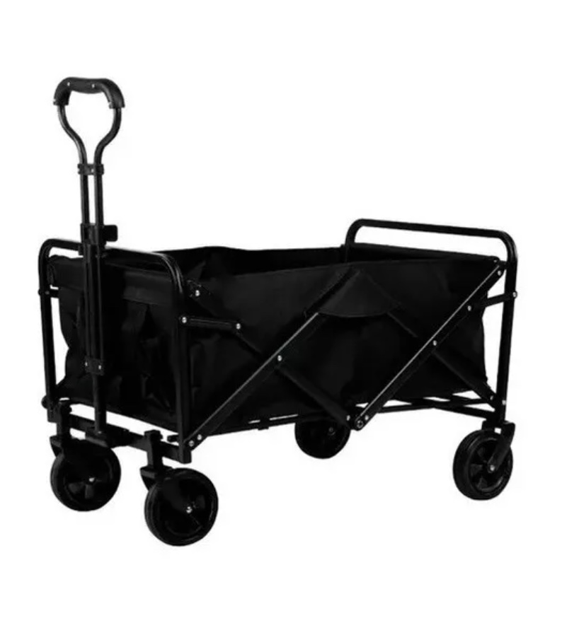 CARRITO PARA COMPRAS RIQUI PLEGABLE IDEAL PARA EL CAMPING PRO MAX COLOR NEGRO - 1