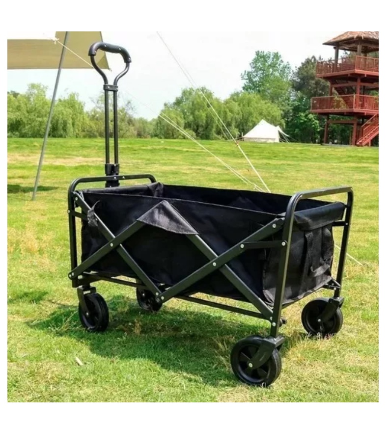 CARRITO PARA COMPRAS RIQUI PLEGABLE IDEAL PARA EL CAMPING PRO MAX COLOR NEGRO - 2