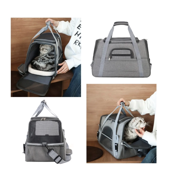 MOCHILA TRANSPORTADORA PERROS GATOS TRANSPORDORA CANIL BOLSO ROROR RIQUI - 2