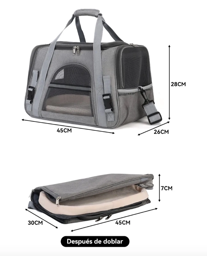 MOCHILA TRANSPORTADORA PERROS GATOS TRANSPORDORA CANIL BOLSO ROROR RIQUI - 6