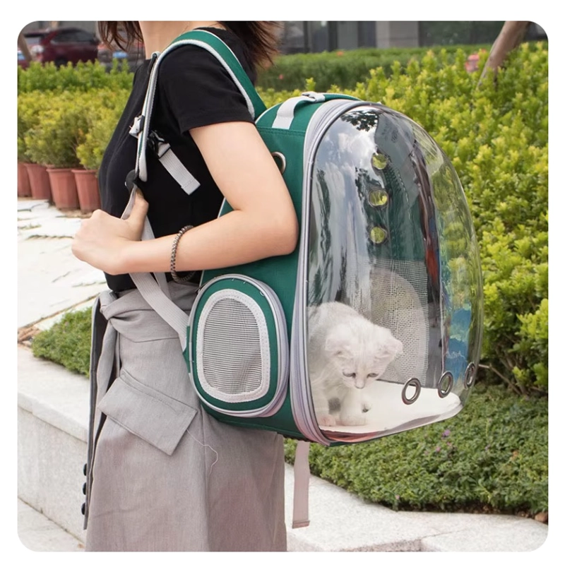 MOCHILA TRANSPORTADORA PERROS GATOS BOLSO TRANSPARENTE RIQUI S - 3