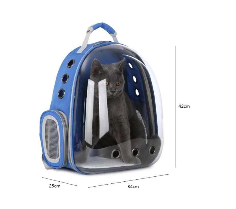 MOCHILA TRANSPORTADORA PERROS GATOS BOLSO TRANSPARENTE RIQUI S - 4