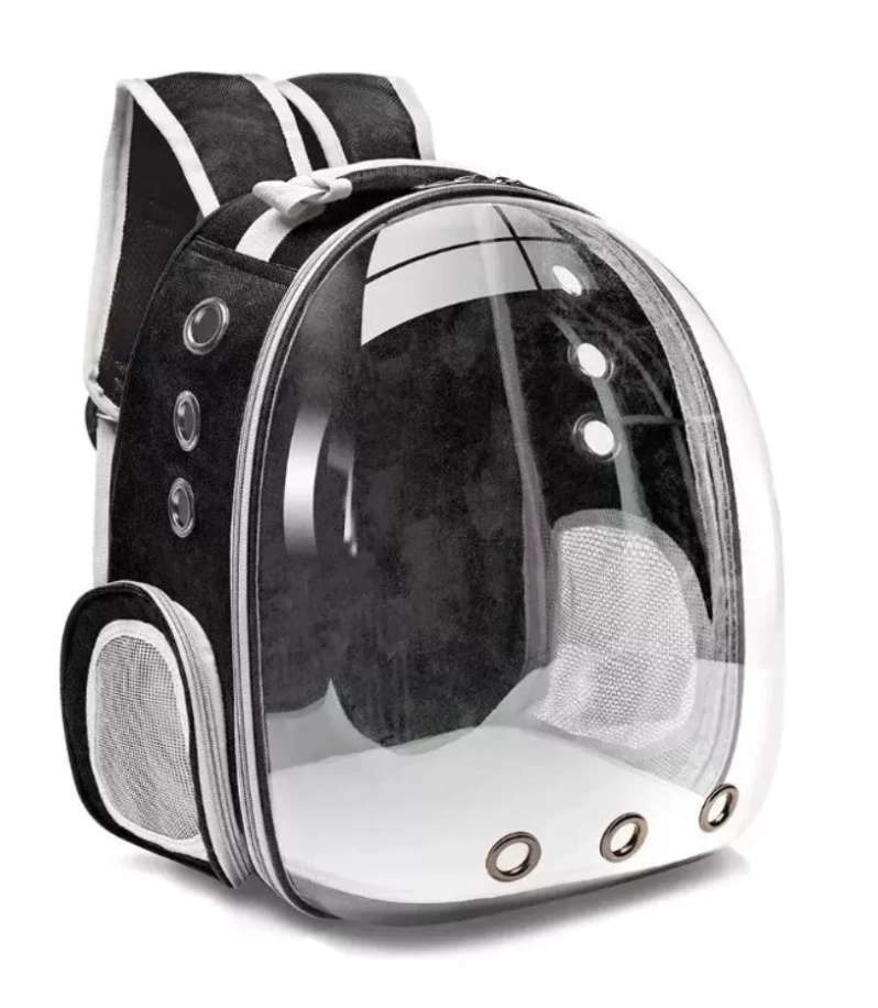 MOCHILA TRANSPORTADORA PERROS GATOS BOLSO TRANSPARENTE RIQUI - 1