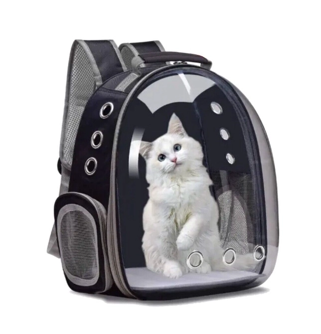MOCHILA TRANSPORTADORA PERROS GATOS BOLSO TRANSPARENTE RIQUI - 4
