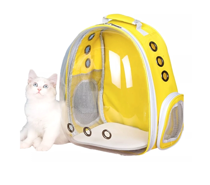 MOCHILA TRANSPORTADORA GATOS TRANSPARENTE BOLSO RIQUI S - 1