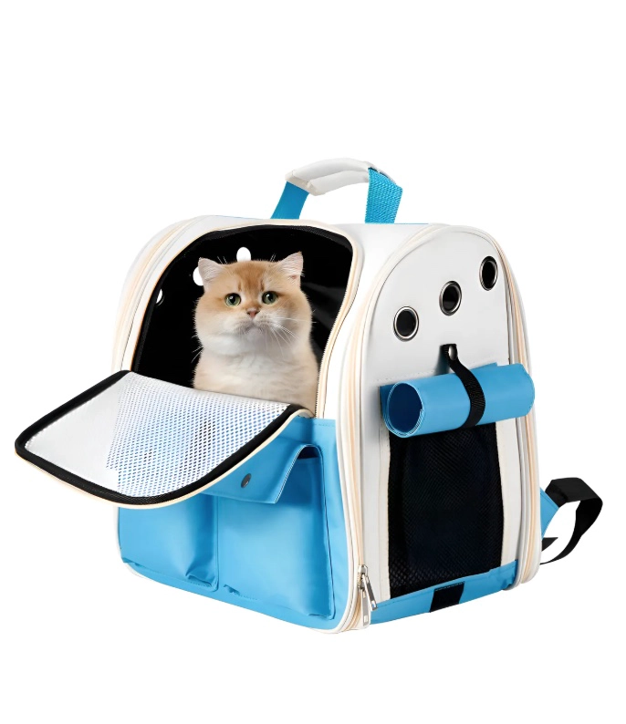 MOCHILA TRANSPORTADORA PERROS GATOS BOLSO TRANSPARENTE RIQUI S - 1
