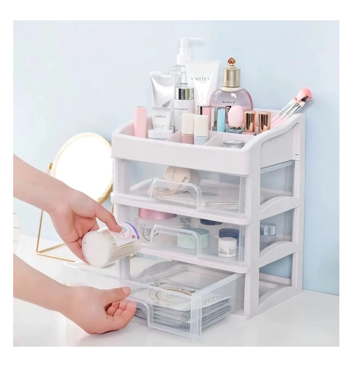 Organizador De Cosmeticos Maquillajes 3 Cajones - 4