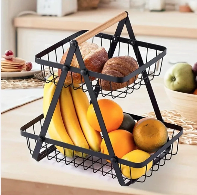 CANASTA ORGANIZADOR DE FRUTA Y VERDURAS 2 NIVELES - 2