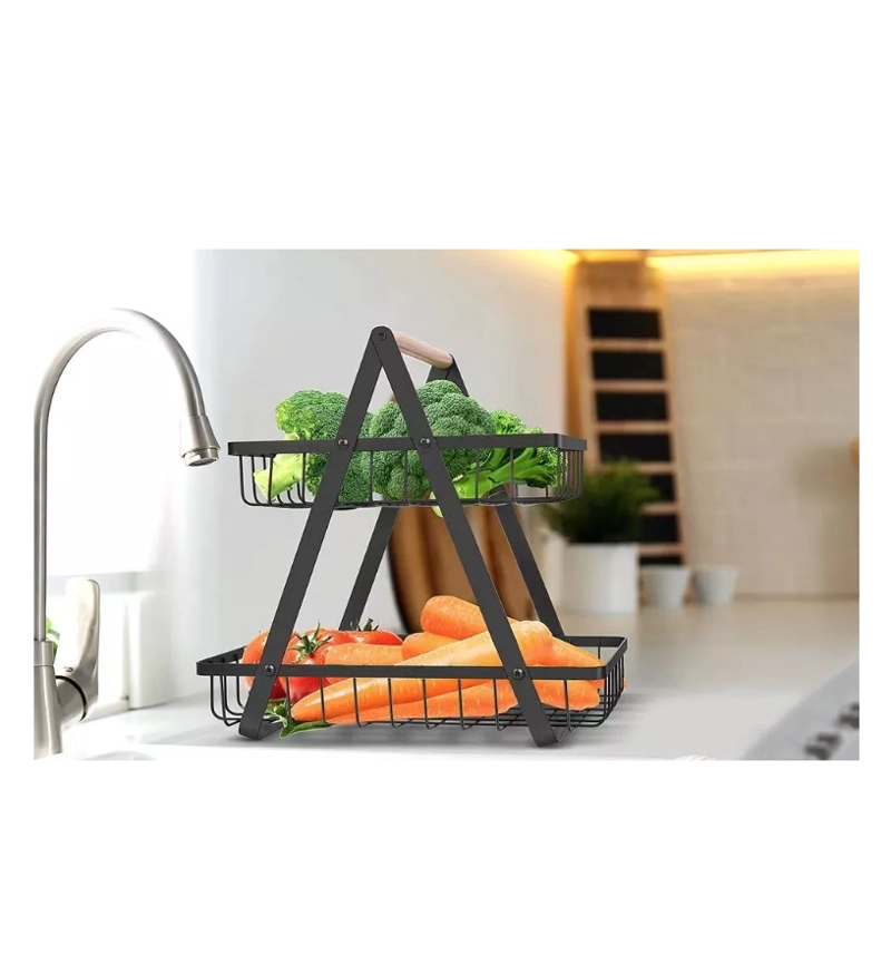 CANASTA ORGANIZADOR DE FRUTA Y VERDURAS 2 NIVELES - 4