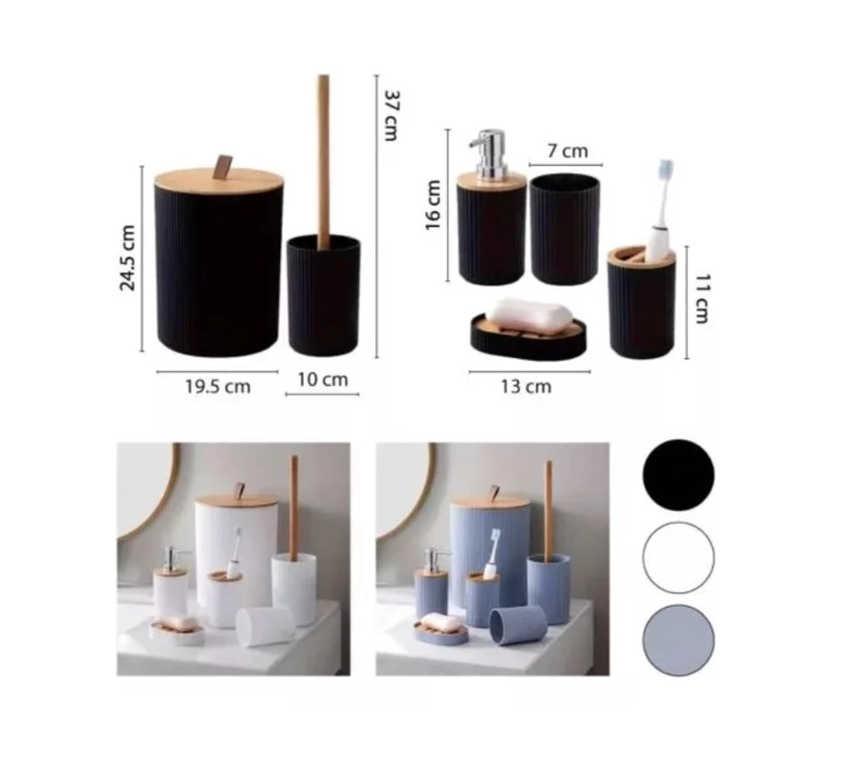 JUEGO SET DE ACCESORIOS DE BAÑO 6 PIEZAS - 3