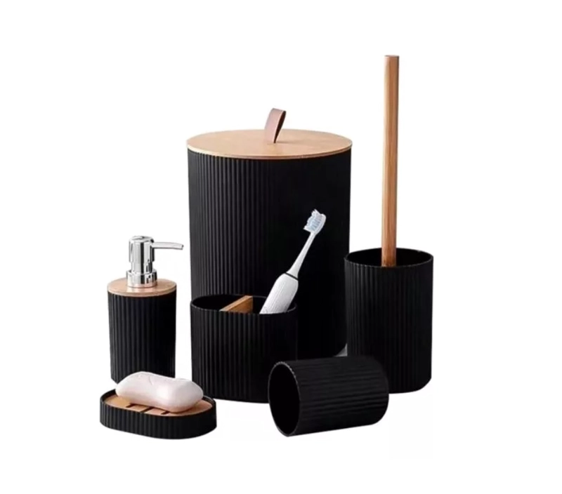 JUEGO SET DE ACCESORIOS DE BAÑO 6 PIEZAS - 1