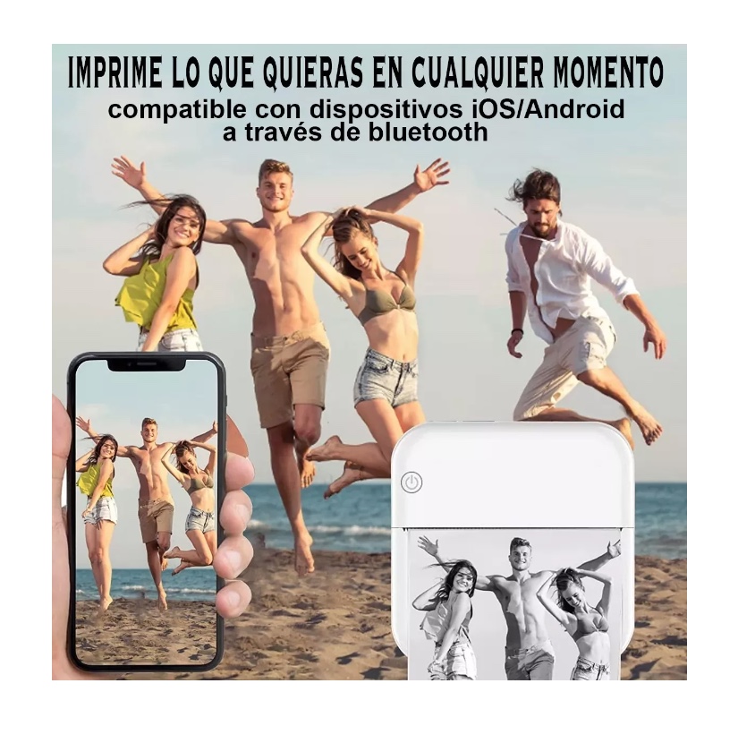 MINI IMPRESORA TÉRMICA PORTÁTIL BLUETOOTH + 13 ROLL PAPEL - 4