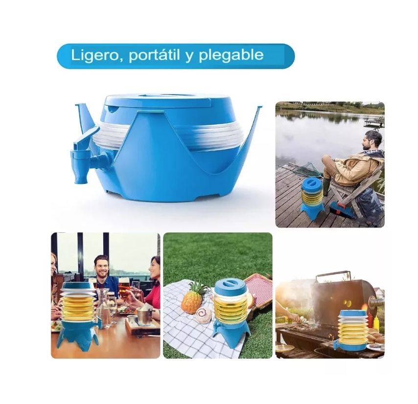 CONTENEDOR DE AGUA RIQUI PLEGABLE DISPENSADOR DE AGUA 3.5 LITROS - 3