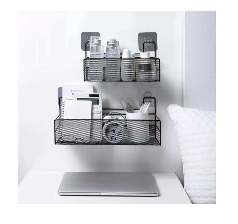 PACK 2 ORGANIZADOR REPISA MULTIUSO HOGAR ADHESIVO ACERO INOX - 3