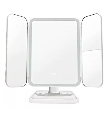ESPEJO RIQUI TOCADOR MAQUILLAJE PROFESIONAL AUMENTO LED PLEGABLE COLOR BLANCO - 1