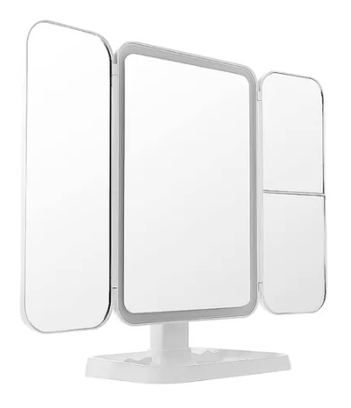 ESPEJO RIQUI TOCADOR MAQUILLAJE PROFESIONAL AUMENTO LED PLEGABLE COLOR BLANCO - 5