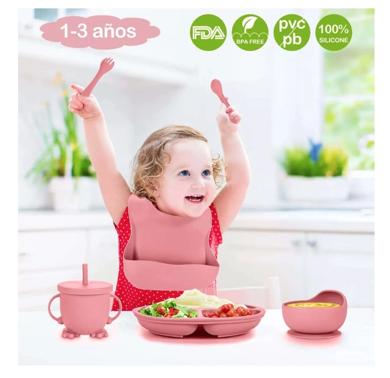 SILICONA RIQUI ANTIDESLIZANTE BEBÉS PLATOS CUENCOS CUCHARAS BURDEO - 2