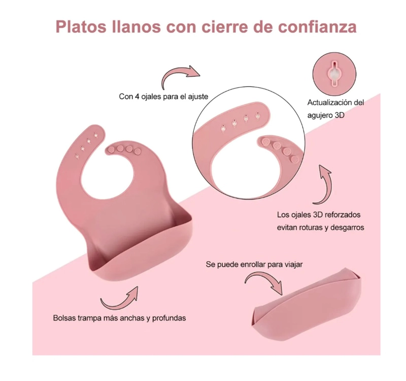 SILICONA RIQUI ANTIDESLIZANTE BEBÉS PLATOS CUENCOS CUCHARAS BURDEO - 8