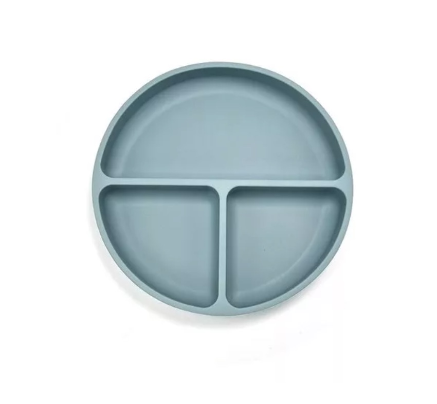 SILICONA RIQUI ANTIDESLIZANTE BEBÉS PLATOS CUENCOS CUCHARAS AZUL - 2