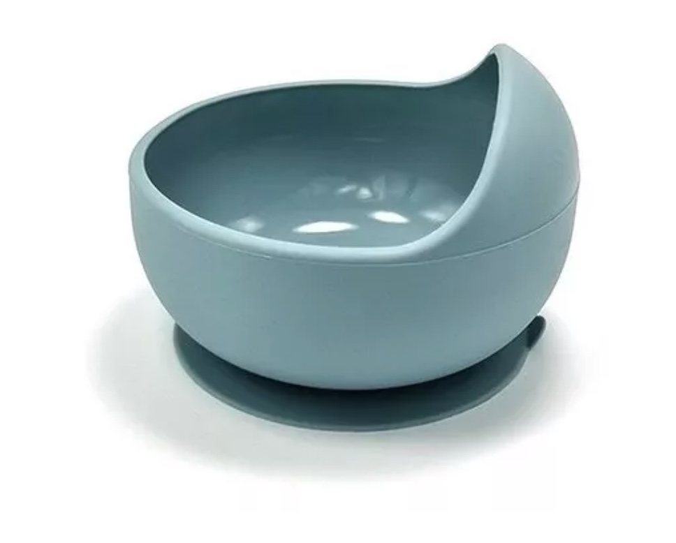 SILICONA RIQUI ANTIDESLIZANTE BEBÉS PLATOS CUENCOS CUCHARAS AZUL - 4
