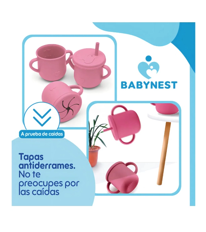 JUEGO ALIMENTACIÓN RIQUI SILICONA ANTIDESLIZANTE BEBÉS 8 PZ TURQUESA - 3