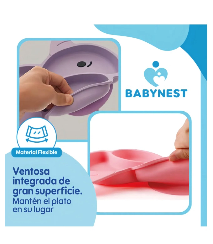 JUEGO ALIMENTACIÓN RIQUI SILICONA ANTIDESLIZANTE BEBÉS 8 PZ TURQUESA - 5