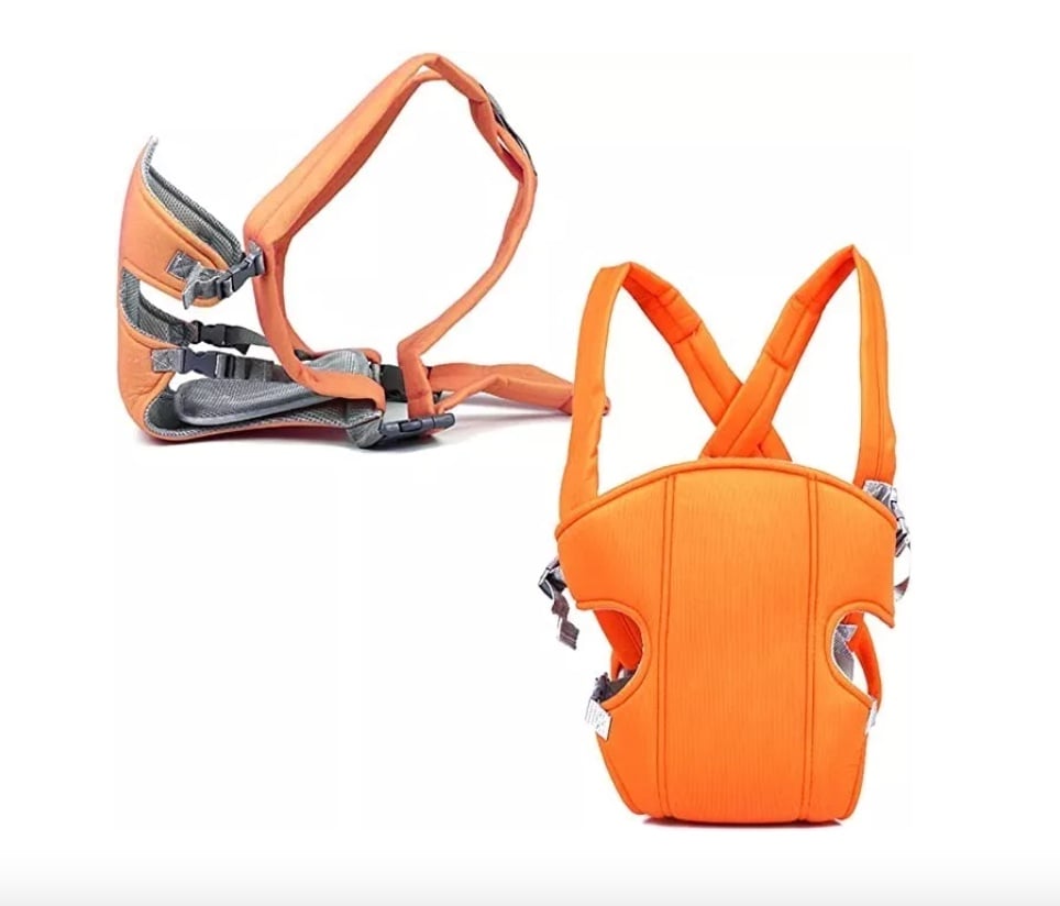 MOCHILA RIQUI PORTABEBÉS ACOLCHADO CANGURO AJUSTABLE NARANJO - 1